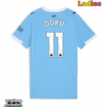 Manchester City Jeremy Doku #11 Replica Home Shirt Ladies 2025-26 Short Sleeve